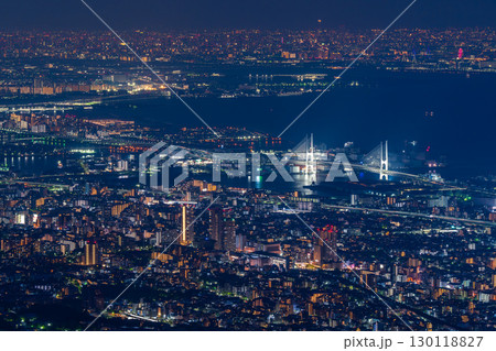 《兵庫県》日本三大夜景・神戸掬星台の夜景 130118827