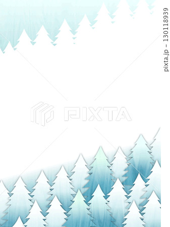 針葉樹の森フレーム縦・白 針葉樹の森フレーム縦・白 130118939