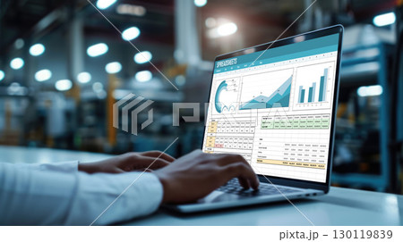 Spreadsheet Document Information Financial Startup Concept brisk 130119839