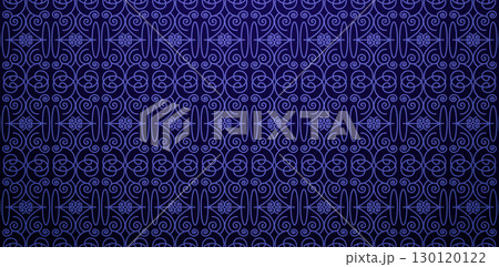 Seamless pattern Elegant Ornamental Swirls and Floral Motif with damask ornament on dark blue backgrounds for fabric printing, textiles, covers, wrapping papers, greeting cards and Invitation material 130120122