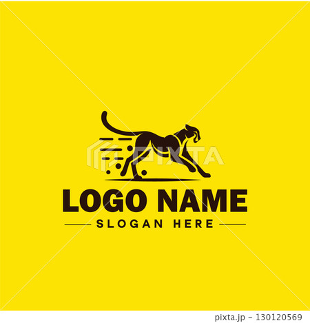 Cheetah animal logo and icon clean flat modern minimalist business and luxury brand logo design editable vector 130120569