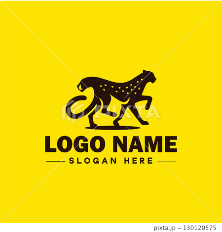 Cheetah animal logo and icon clean flat modern minimalist business and luxury brand logo design editable vector 130120575