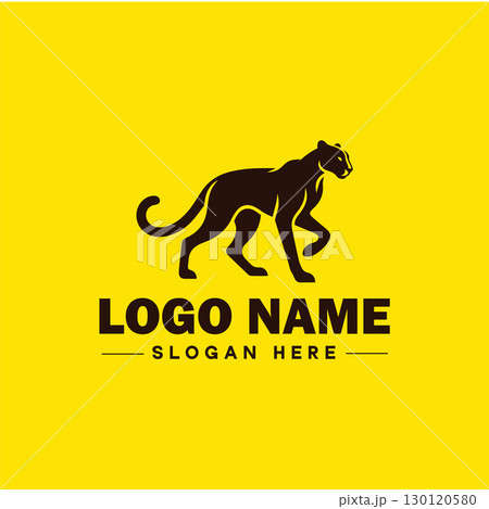 Cheetah animal logo and icon clean flat modern minimalist business and luxury brand logo design editable vector 130120580