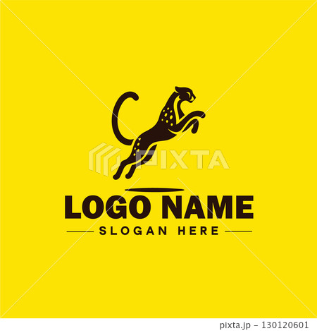 Cheetah animal logo and icon clean flat modern minimalist business and luxury brand logo design editable vector 130120601