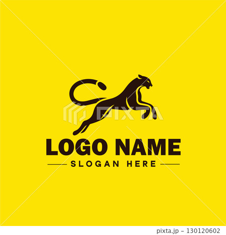 Cheetah animal logo and icon clean flat modern minimalist business and luxury brand logo design editable vector 130120602