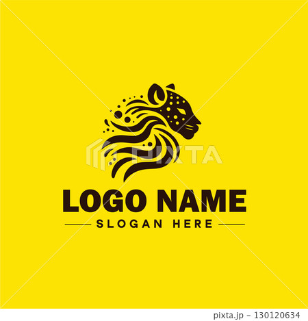 Cheetah animal logo and icon clean flat modern minimalist business and luxury brand logo design editable vector 130120634