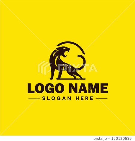 Cheetah animal logo and icon clean flat modern minimalist business and luxury brand logo design editable vector 130120659