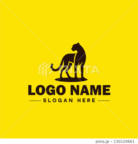 Cheetah animal logo and icon clean flat modern minimalist business and luxury brand logo design editable vector 130120661