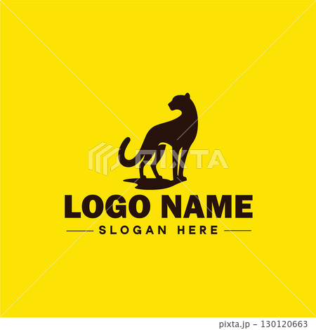 Cheetah animal logo and icon clean flat modern minimalist business and luxury brand logo design editable vector 130120663