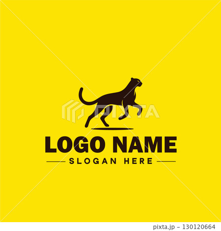 Cheetah animal logo and icon clean flat modern minimalist business and luxury brand logo design editable vector 130120664