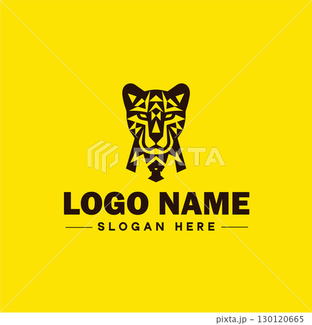 Cheetah animal logo and icon clean flat modern minimalist business and luxury brand logo design editable vector 130120665