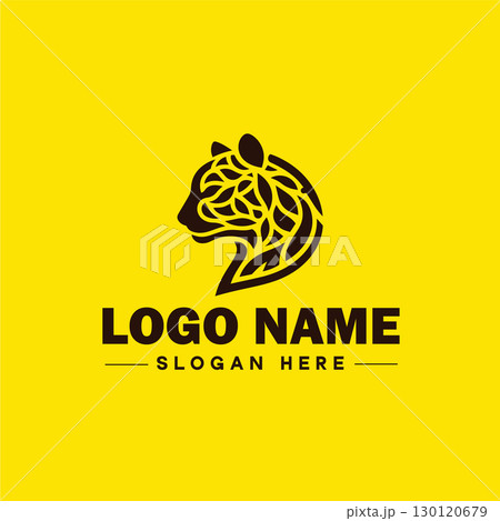 Cheetah animal logo and icon clean flat modern minimalist business and luxury brand logo design editable vector 130120679