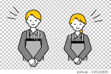 Simple restaurant staff greetings Simple restaurant staff greetings 130120693