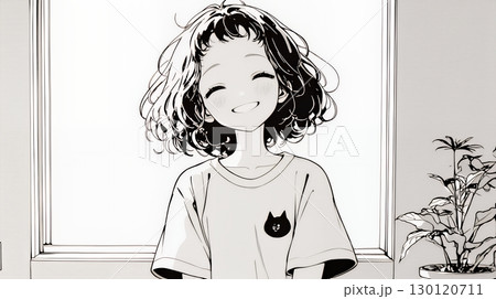 満面の笑みでYesと言っている若い女性（シンプルな色使い）