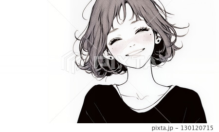 満面の笑みでYesと言っている若い女性（シンプルな色使い）