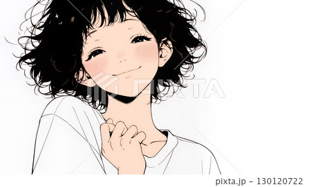 満面の笑みでYesと言っている若い女性（シンプルな色使い）