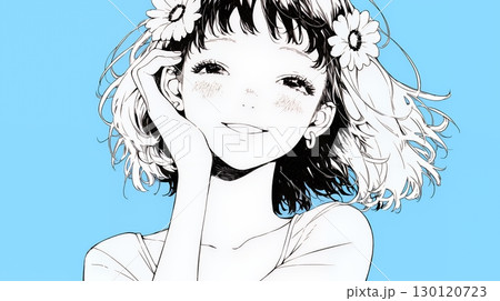 満面の笑みでYesと言っている若い女性（シンプルな色使い）