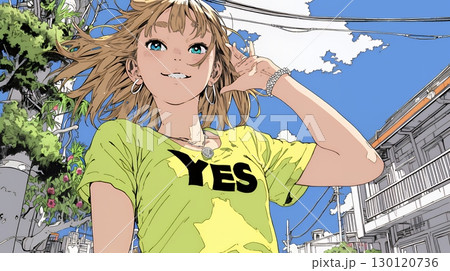 満面の笑みでYesと言っている若い女性