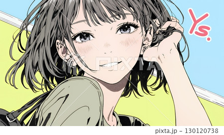満面の笑みでYesと言っている若い女性
