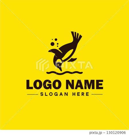 penguin logo and icon clean flat modern minimalist business and luxury brand logo design editable vector 130120906