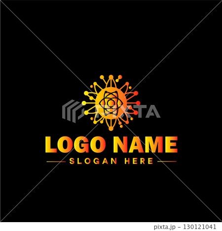 Technology logo and icon symbol clean flat modern minimalist business and digital internet web logo design editable vector 130121041