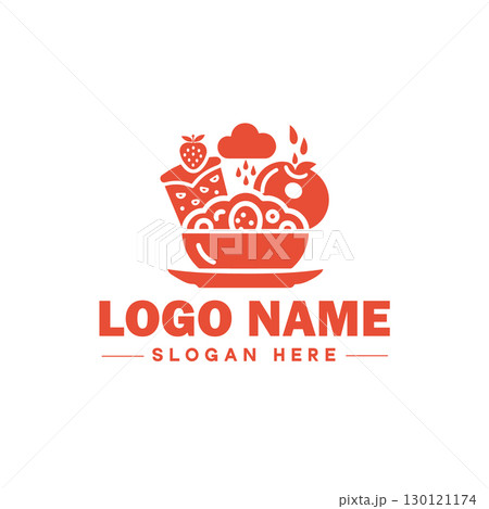restaurant, bar, coffee shop, bbq, bakery, cafe, food logo and icon symbol clean flat modern minimalist business logo design editable vector 130121174