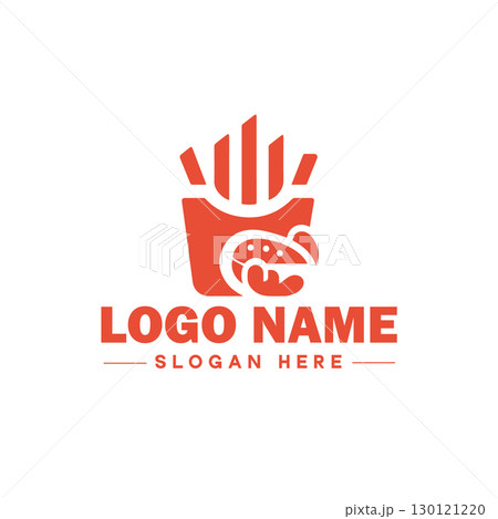 restaurant, bar, coffee shop, bbq, bakery, cafe, food logo and icon symbol clean flat modern minimalist business logo design editable vector 130121220