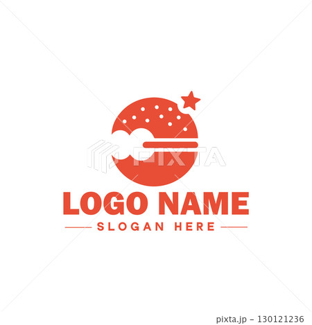 restaurant, bar, coffee shop, bbq, bakery, cafe, food logo and icon symbol clean flat modern minimalist business logo design editable vector 130121236