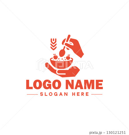 restaurant, bar, coffee shop, bbq, bakery, cafe, food logo and icon symbol clean flat modern minimalist business logo design editable vector 130121251