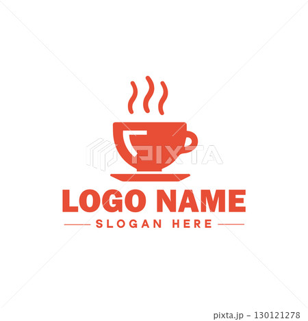 restaurant, bar, coffee shop, bbq, bakery, cafe, food logo and icon symbol clean flat modern minimalist business logo design editable vector 130121278
