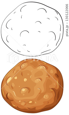 Hand Drawn and Colored Japanese Rice Cracker Illustration 130122066