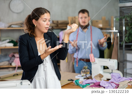 Female client dissatisfied with quality of custom blazer 130122210