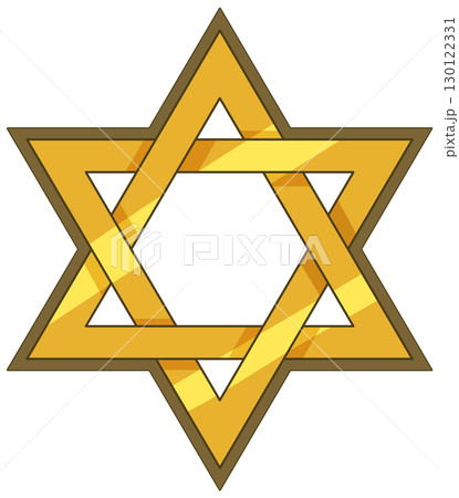 Golden Star of David Vector Illustration on White Background 130122331