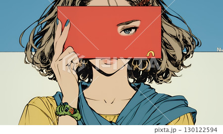 Noのレッドカードサインを出している女性