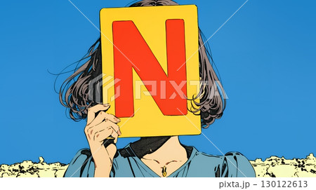 Noのレッドカードサインを出している女性