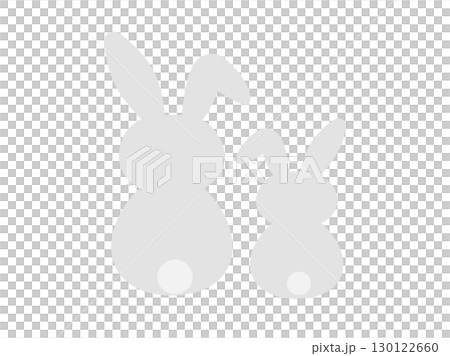 座っている、ウサギの親子のアイコンのイラスト 座っている、ウサギの親子のアイコンのイラスト 130122660