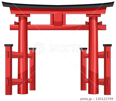 Traditional Japanese Torii Gate Vector Illustration Traditional Japanese Torii Gate Vector Illustration 130122749