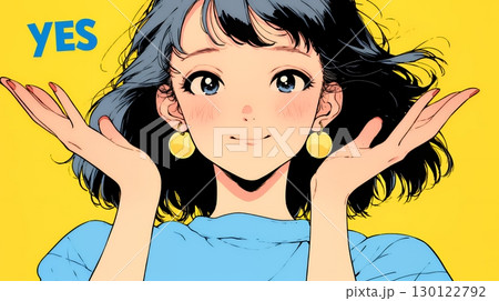 笑顔でYesサインを出している女性