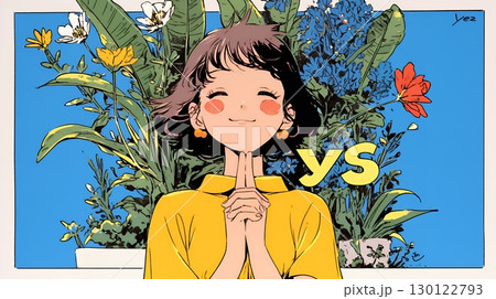 笑顔でYesサインを出している女性