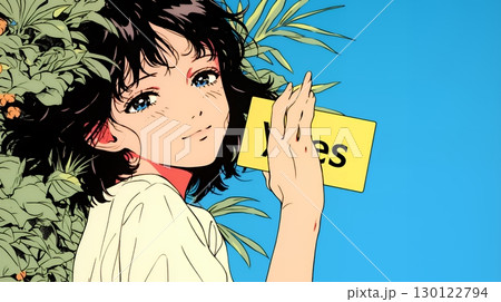 笑顔でYesサインを出している女性