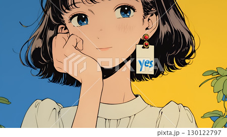 笑顔でYesサインを出している女性