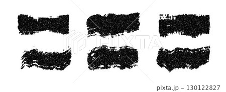 Grunge textured brush stroke collection. Rough grain dirt stripe set. Gritty dotted distressed elements for text box, banner, poster, label, badge, collage, frame, border. Vector stippled stain pack Grunge textured brush stroke collection. Rough grain dirt stripe set. Gritty dotted distressed elements for text box, banner, poster, label, badge, collage, frame, border. Vector stippled stain pack 130122827