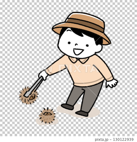 採摘栗子的男孩 130122939