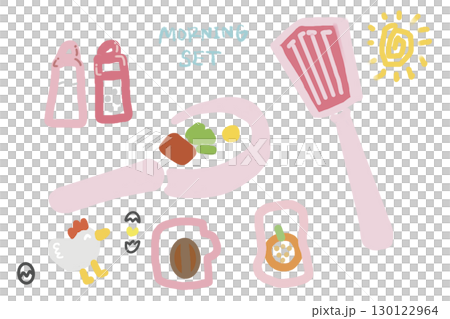 モーニングセットのシンプルなイラスト 130122964
