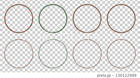 Set of pop circular frames, stripes, stripes, Christmas colors 130122989