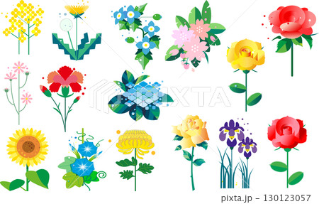 デザイン的な花のデザイン集02 130123057