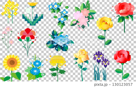 デザイン的な花のデザイン集02 130123057