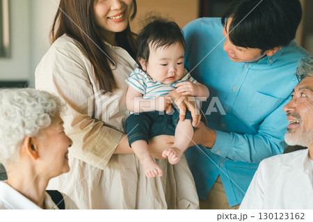 初孫を見せに実家に帰る 130123162