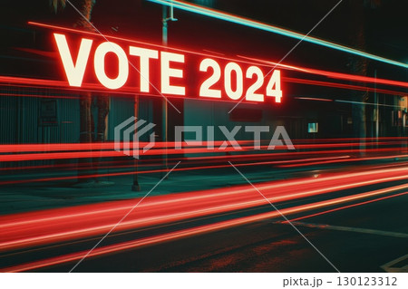 A red and white sign that says Vote 2024 130123312