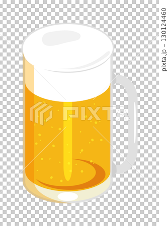 啤酒倒入杯子的插圖（右） 130124460